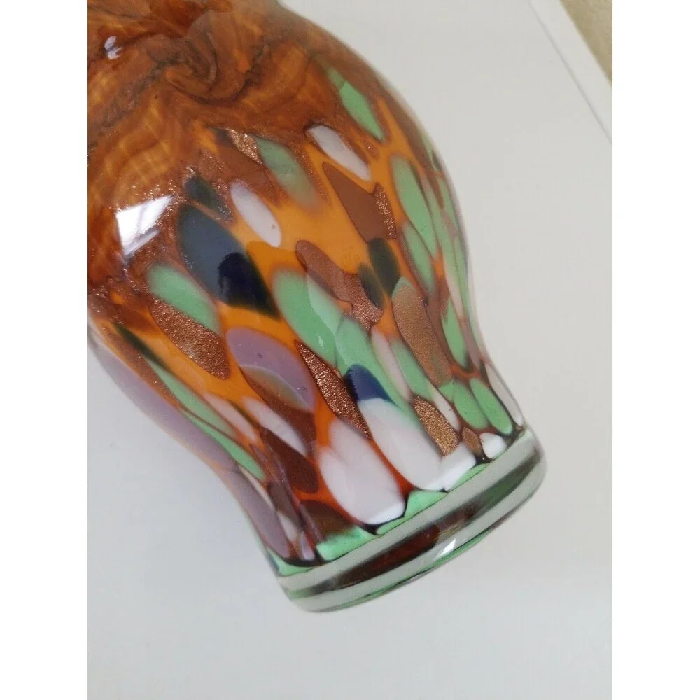 Lovely Contemporary Hand Made  Amber Art Glass Vase by hqt Home Design 11